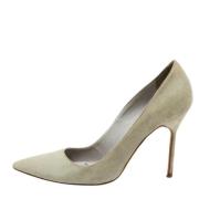 Pre-owned Suede heels Manolo Blahnik Pre-owned , Green , Dames
