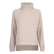 Oversized Wollen Gebreide Coltrui Vicario Cinque , Beige , Dames