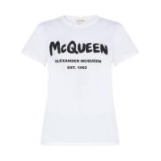 T-shirt met logo Alexander McQueen , White , Dames