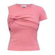 Gedrapeerde T-shirt Blumarine , Pink , Dames