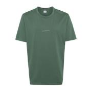 Groene T-shirt met Logo Print C.p. Company , Green , Heren