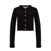 Cardigan met logo Palm Angels , Black , Dames