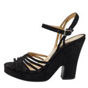 Pre-owned Suede sandals Dolce & Gabbana Pre-owned , Black , Dames