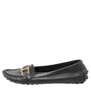 Pre-owned Leather flats Louis Vuitton Vintage , Black , Dames