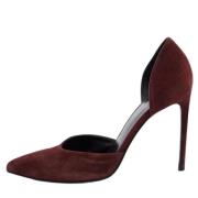 Pre-owned Suede heels Yves Saint Laurent Vintage , Brown , Dames