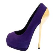 Pre-owned Suede heels Giuseppe Zanotti Pre-owned , Purple , Dames