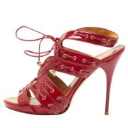 Pre-owned Leather sandals Alexander McQueen Pre-owned , Red , Dames