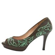 Pre-owned Leather heels Versace Pre-owned , Brown , Dames