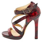 Pre-owned Leather sandals Jimmy Choo Pre-owned , Red , Dames