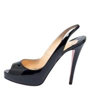 Pre-owned Leather sandals Christian Louboutin Pre-owned , Black , Dame...