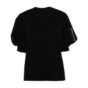 Hoogwaardig katoenen T-shirt voor vrouwen Sacai , Black , Dames