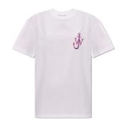 T-shirt met logo JW Anderson , White , Dames