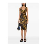 Waterverf Couture-print Midi Jurk Versace Jeans Couture , Multicolor ,...