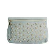Pre-owned Leather clutches Jimmy Choo Pre-owned , Blue , Dames