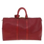 Pre-owned Leather travel-bags Louis Vuitton Vintage , Red , Unisex