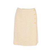 Pre-owned Wool bottoms Chanel Vintage , Beige , Dames