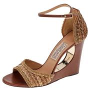 Pre-owned Fabric sandals Salvatore Ferragamo Pre-owned , Brown , Dames