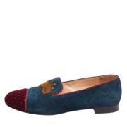 Pre-owned Suede flats Christian Louboutin Pre-owned , Red , Dames