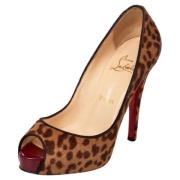 Pre-owned Fabric heels Christian Louboutin Pre-owned , Brown , Dames
