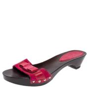 Pre-owned Leather sandals Salvatore Ferragamo Pre-owned , Pink , Dames
