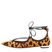 Pre-owned Fabric flats Aquazzura Pre-owned , Brown , Dames