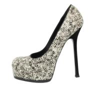 Pre-owned Fabric heels Yves Saint Laurent Vintage , Beige , Dames