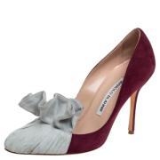 Pre-owned Suede heels Manolo Blahnik Pre-owned , Red , Dames
