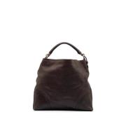 Pre-owned Leather handbags Gucci Vintage , Brown , Dames