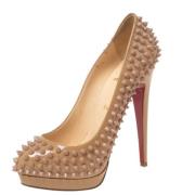 Pre-owned Leather heels Christian Louboutin Pre-owned , Beige , Dames