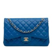 Pre-owned Leather chanel-bags Chanel Vintage , Blue , Dames