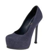 Pre-owned Denim heels Yves Saint Laurent Vintage , Blue , Dames