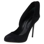 Pre-owned Suede heels Sergio Rossi Pre-owned , Black , Dames