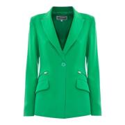 Elegante Blazer met knoop en zakken Kocca , Green , Dames