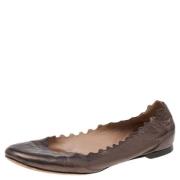 Pre-owned Leather flats Chloé Pre-owned , Gray , Dames