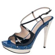 Pre-owned Leather sandals Casadei Pre-owned , Blue , Dames