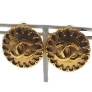 Pre-owned Metal earrings Chanel Vintage , Yellow , Dames