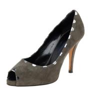 Pre-owned Suede heels Giuseppe Zanotti Pre-owned , Gray , Dames