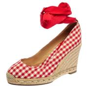 Pre-owned Canvas sandals Christian Louboutin Pre-owned , Red , Dames