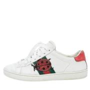 Pre-owned Leather sneakers Gucci Vintage , White , Dames