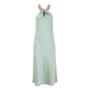 Elegante lange jurk met ketting om de halslijn Kocca , Green , Dames