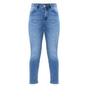 Klieke Mid-Rise Skinny Jeans met Zakken Kocca , Blue , Dames