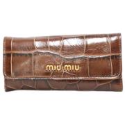 Pre-owned Leather wallets Miu Miu Pre-owned , Brown , Dames