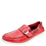 Pre-owned Leather flats Salvatore Ferragamo Pre-owned , Red , Dames