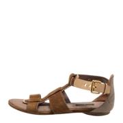 Pre-owned Canvas sandals Louis Vuitton Vintage , Brown , Dames