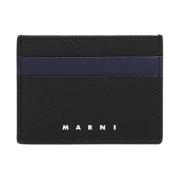 Saffiano Leren Kaarthouder Marni , Black , Heren