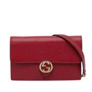 Pre-owned Leather shoulder-bags Gucci Vintage , Red , Dames