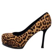 Pre-owned Fabric heels Yves Saint Laurent Vintage , Brown , Dames