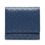 Pre-owned Leather wallets Gucci Vintage , Blue , Dames