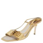 Pre-owned Leather sandals Louis Vuitton Vintage , Yellow , Dames