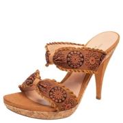 Pre-owned Fabric sandals Sergio Rossi Pre-owned , Brown , Dames